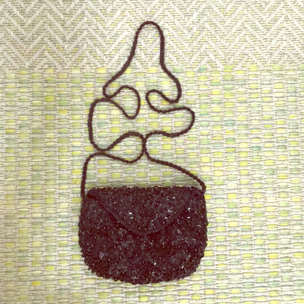 Sequined and Beaded Black Evening Bag